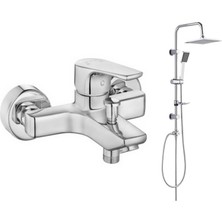 Arçe Eca Niobe Banyo Bataryası Tema Quadro Tepe Duş Takım 2'li Set