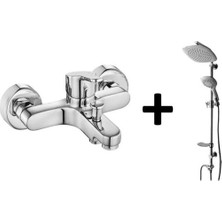 Arçe Tema Eca Spil Banyo Bataryası Tema Rain Bianco Tepe Duş Seti