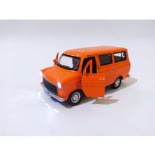 Mavi Kraliyet İlan Metal Çekbırak Havalı Korna Ford Minibüs Sesli Işıklı Çek Bırak Model Araba Ölçek 1:36