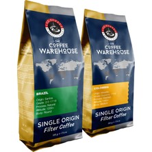 The Coffee Warehouse Avantaj Paket Amerika 1 kg Brazil 500G + Colombia 500G Filtre Kahve Taze Öğütülmüş