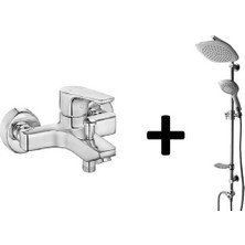 Arçe Tema Eca Niobe Banyo Bataryası  Tema Rain Bianco Tepe Duş Seti