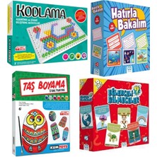 Kumtoys Kodlama + Taş Boyama + Ca Hatırla Bakalım + Eğlenceli Bilmeceler (4'lü Set)