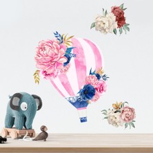 Kt Decoration Peonie Pembe Uçan Balon Çocuk Odası Duvar Sticker