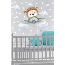 Kt Decoration Sevimli Pilot Ayıcık Duvar Sticker Seti