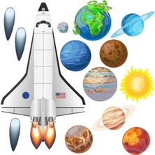 Kt Decoration Uzaya Yolculuk Çocuk Odası Duvar Sticker Mega Set