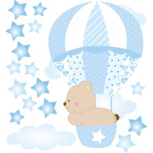 Kt Decoration Şirin Ayıcık Mavi Çocuk Odası Duvar Sticker