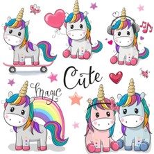 Kt Decoration Unicorn Sihirli Atlar Çocuk Odası Duvar Çıkartmaları