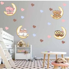 Kt Decoration Ay Üzerindeki Ikiz Hayvanlar Xxl Çocuk Odası Dev Duvar Dekorasyonları