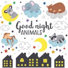 Kt Decoration Good Night Animals Mega Set Baby Shower Çocuk Odası Duvar Çıkartmaları