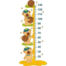 Kt Decoration Ayıcıkların Dünyası Boy Ölçer Gelişim Tablosu Tek Parça Duvar Sticker