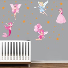 Kt Decoration Periler ve Yıldızlar Mega Set Kız Çocuk Odası Duvar Sticker
