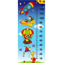 Kt Decoration Sevimli Hayvanlar Ile Gökyüzüne Yolculuk Tek Parça Boy Ölçer Duvar Sticker