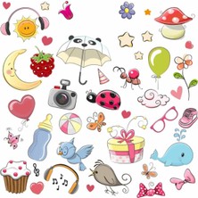 Kt Decoration Doğum Günü Partisi Baby Shower Mega Set Çocuk Odası Duvar Çıkartmaları