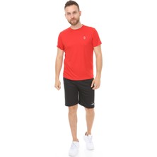 Sportech Fly Bisiklet Yaka Erkek Fıtness Tişört Kırmızı