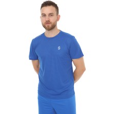 Sportech Fly Bisiklet Yaka Erkek Fıtness Tişört Mavi