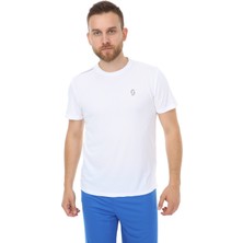 Sportech Fly Bisiklet Yaka Erkek Fıtness Tişört Beyaz