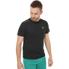 Sportech Fly Bisiklet Yaka Erkek Fıtness Tişört Siyah