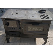 Pres İş Takma Ayaklı Soba Mat Siyah Soba Döküm Soba Kuzine Soba Emaye Soba MF45 Model