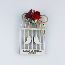 Anı Nikah Şekeri Ahşap Lazer Magnet 50 Adet