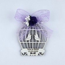 Anı Nikah Şekeri Ahşap Lazer Magnet 50 Adet