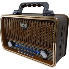 Mega MG-1909BT Nostaljik Şarjlı Radyo Bluetooth Mp3 Müzik Çalar