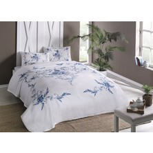 Taç - Lavinia Mavi Tek Kişilik Pamuklu Pike Takımı