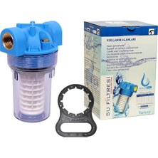 Aquafer 5 Inç Yıkanabilir Ekonomik Su Arıtma Filtresi (1/2 Inç Girişli)