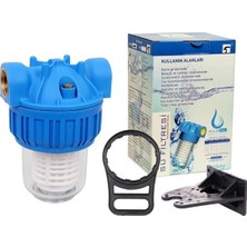 Aquafer 5 Inç Tombul Yıkanabilir Su Arıtma Filtresi (1 Inç Girişli)