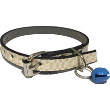 Elite Pastel Renkli Kendinden Desenli Derili Metal Tokalı Zilli Kedi Tasması