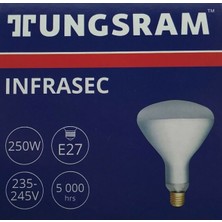 Tungsram E27 Infrarubin Infrared 250W Kırmızı Isıtıcı Ampul