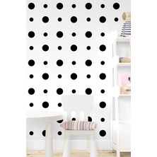 Msticker Siyah Puantiye Çocuk Bebek Odası Duvar,cam STICKER,100 Adet-3-5cm