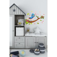 Msticker Dalda Şarkı Söyleyen Sevimli Kuş Çocuk Bebek Odası Sticker