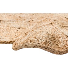 SOLO JÜT  CA 111 NATURAL YUVARLAK 120*120 CM  Jüt Halı El Dokuma  Iplik Örgü Hasır Halı Vintage Jüt Kilim