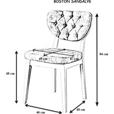 My Massa Boston Sandalye - Ahşap Beyaz Ayaklı