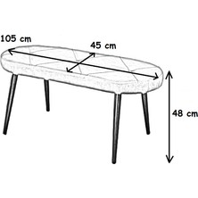 My Massa Bench - Ahşap Siyah Ayaklı