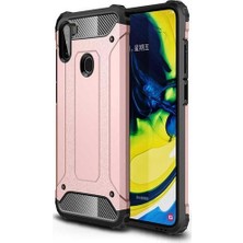 CaseArt Samsung Galaxy M11 Kapak Çift Katmanlı Zırh Tank Kılıf - Rose Gold