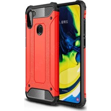 CaseArt Samsung Galaxy A11 Kapak Çift Katmanlı Zırh Tank Kılıf - Kırmızı