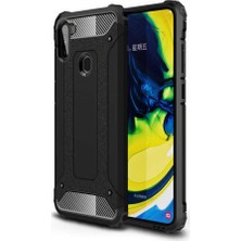 CaseArt Samsung Galaxy A11 Kapak Çift Katmanlı Zırh Tank Kılıf - Siyah