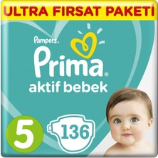 Prima Bebek Bezi Aktif Bebek 5 Beden Junior 136'LI