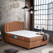 Setay Şah Çift Kişilik Baza Başlık Orthosoft Yatak - Açık Kahve