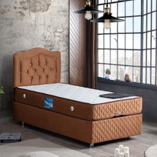 Setay Şah Tek Kişilik Baza Başlık Orthosoft Ortopedik Yatak - Açık Kahve