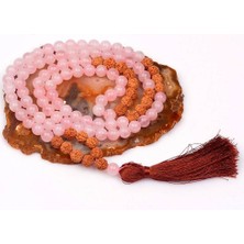 Taş Sandığı Pembe Kuvars Taşı Mala Tesbih (8 Mm) - 108 Habbeli