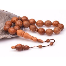Taş Sandığı Çınar Ağacı Bilek Boy Tesbih (14*16 Mm)