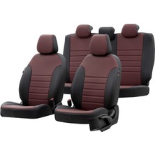 Otom Ford Transit Custom 2012-Sonrası 8+1 (9 Kişi) Özel Üretim Koltuk Kılıfı Istanbul Design Bordo - Siyah