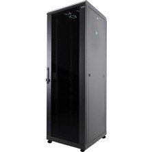 Canovate 42U 800X800MM 19''dikili Tip Network Rack Kabinet Siyah Çelik Sac Ön Cam Kapı Montajlı Ral 9005 2 Yıl Üretici Garantili