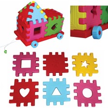 King Kids Plastik Arabalı Puzzle 12 Parça