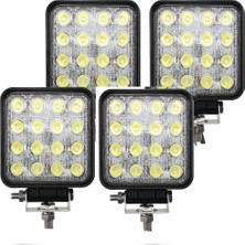 Yağmur 16 LED 'li Off Road Çalışma ve Sis Lambası 48WATT 12  24 Volt 4'lü