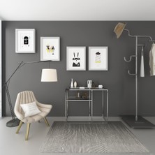 Evka Lumina Metal Dresuar Paslanmaz Ayak Şeffaf Cam Tabla