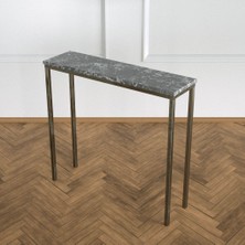 Evka Shiny Dresuar Eskitme Pirinç Siyah Mermer Tabla