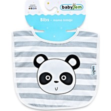 Babyjem Çizgili Baskılı Önlük Gri